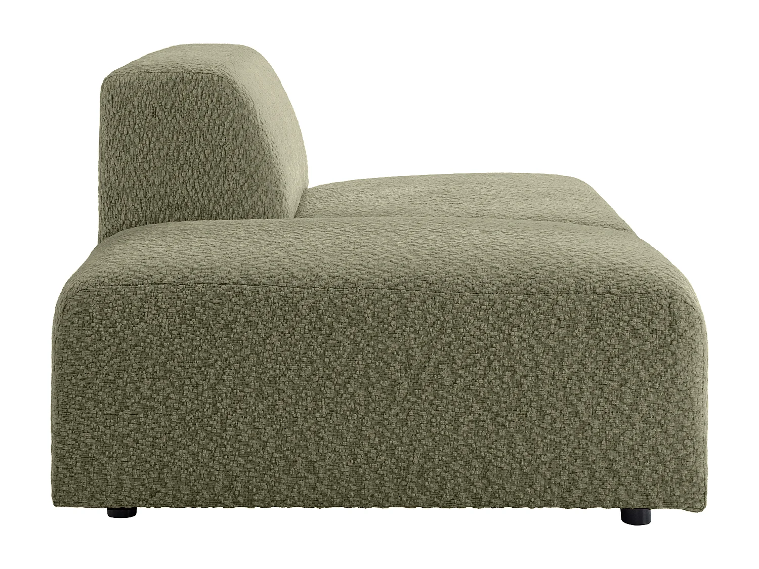Méridienne gauche en tissu chenille vert TORISO