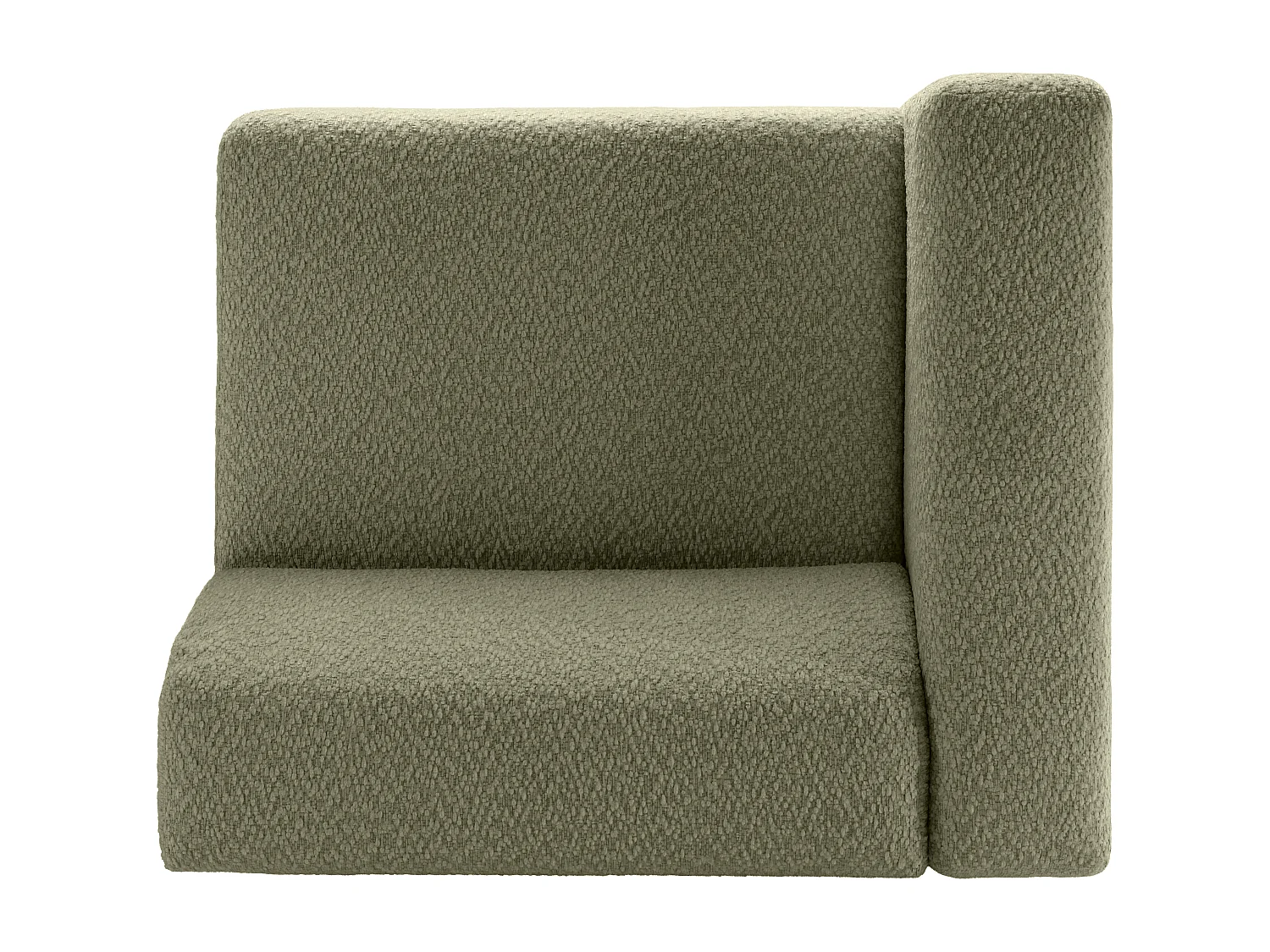 Sillón de esquina derecha en chenilla verde - TORISO
