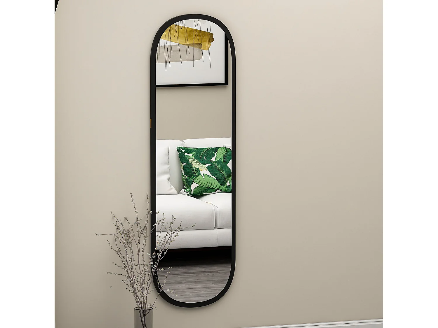 Miroir en bois "Magnum" - 40 x 120 cm - Noir