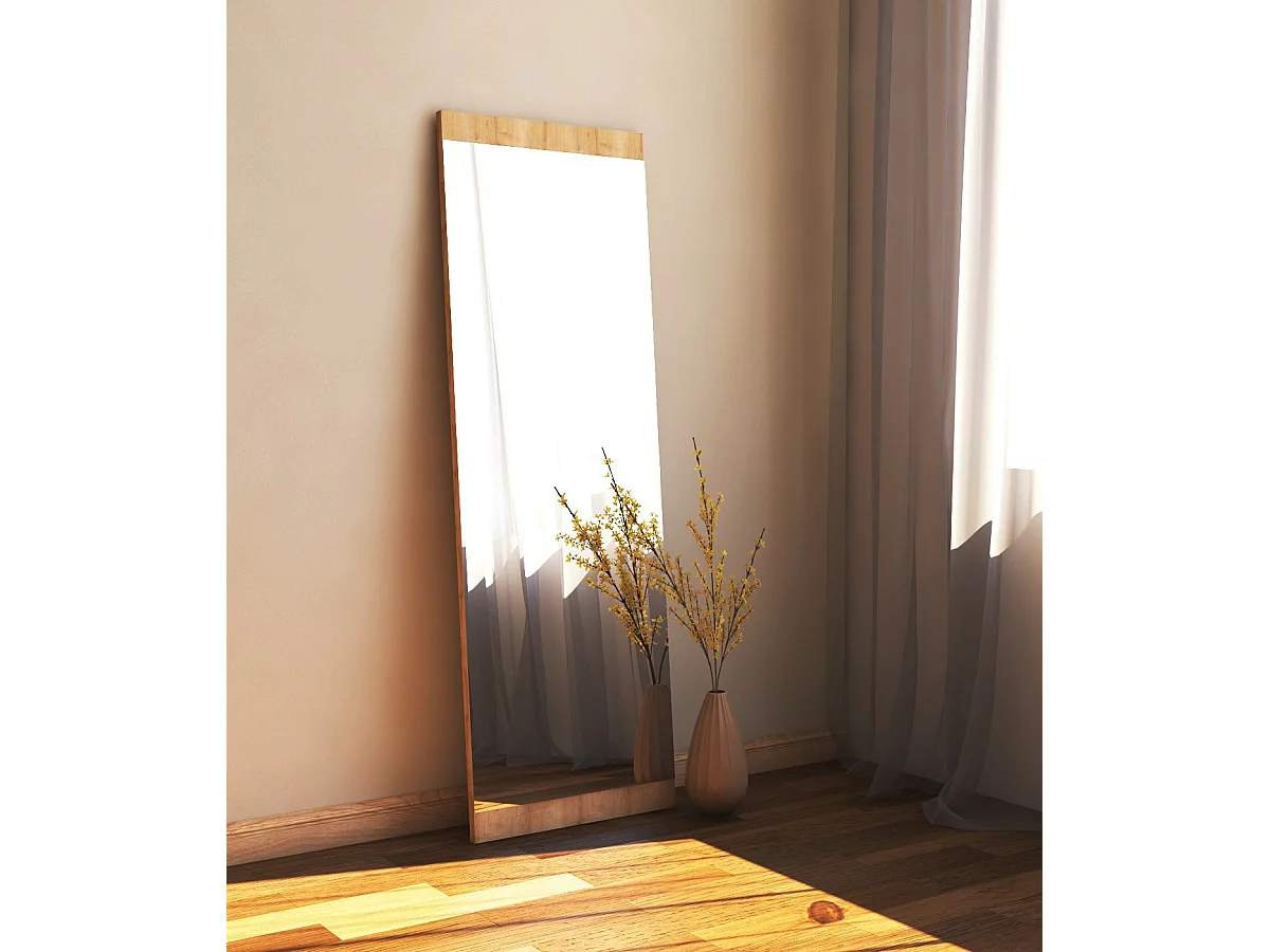 Miroir en bois "Azus" - 40 x 120 cm - Marron