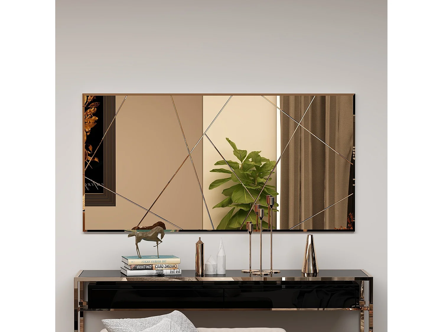 "Orezo" Träspegel - 120 x 60 cm - Brons, Mångsidig Design, Stabil Konstruktion