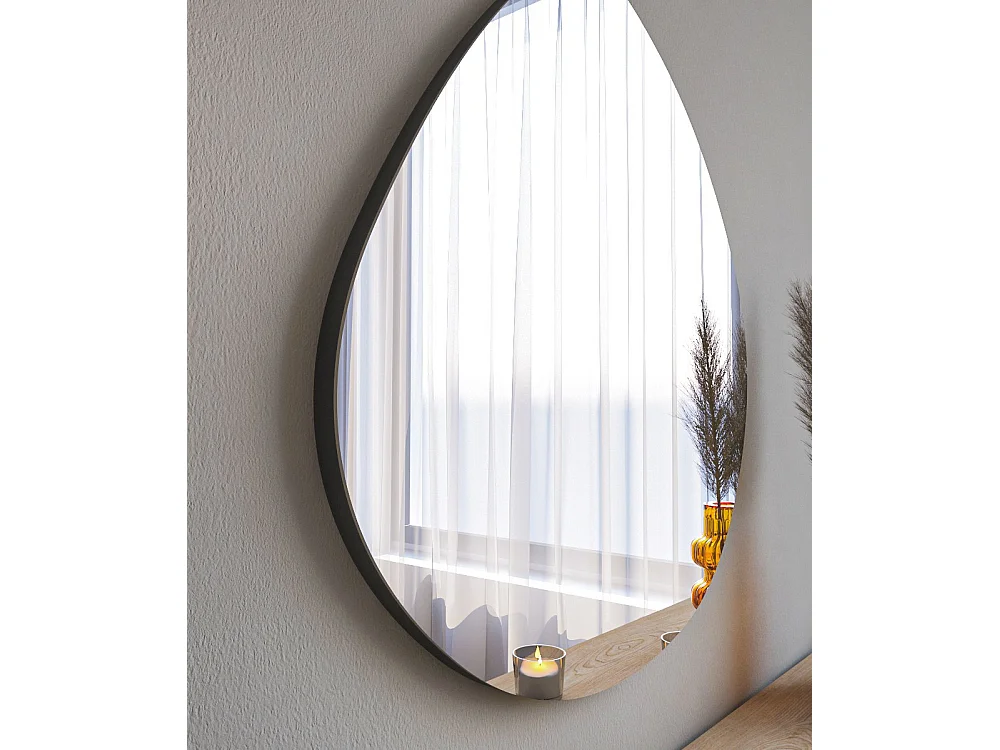 Miroir en bois "Besso" - 60 x 60 cm - Noir