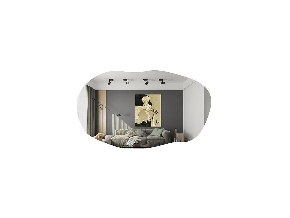 "Lossa" Träspegel - 52 x 89 cm - Svart Organisk Design