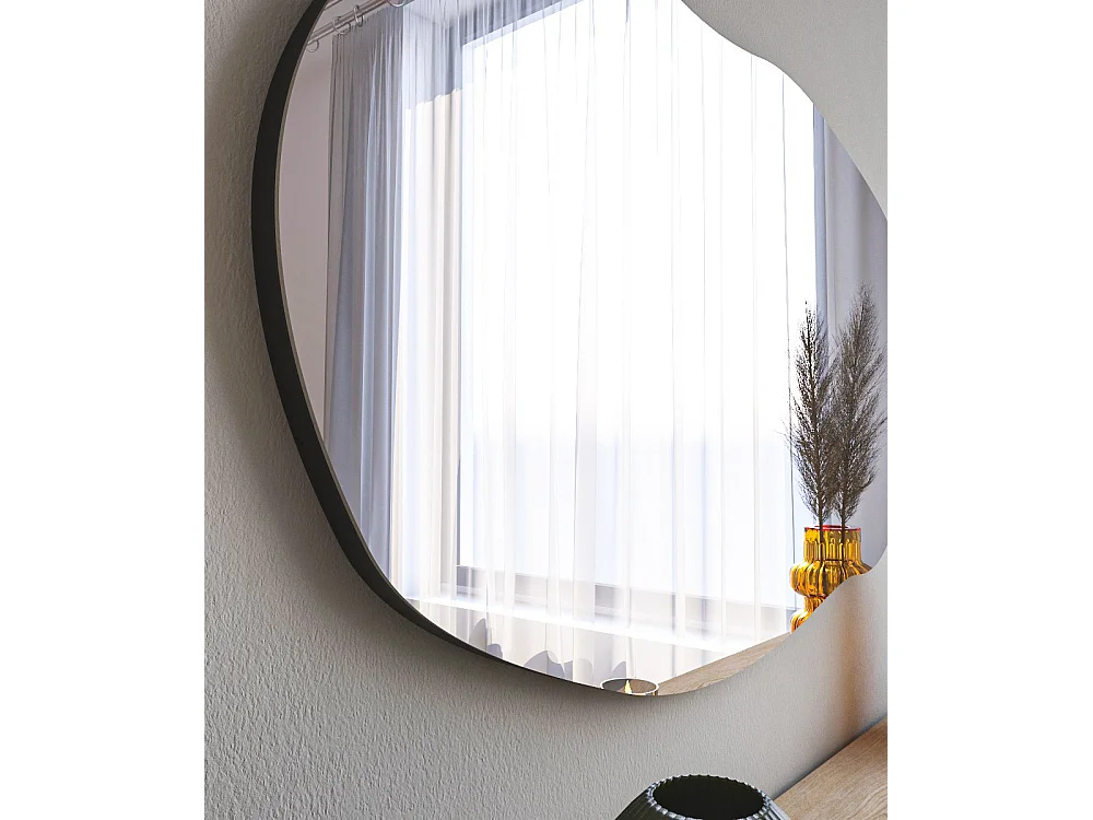 "Lossa" Träspegel - 52 x 89 cm - Svart Organisk Design