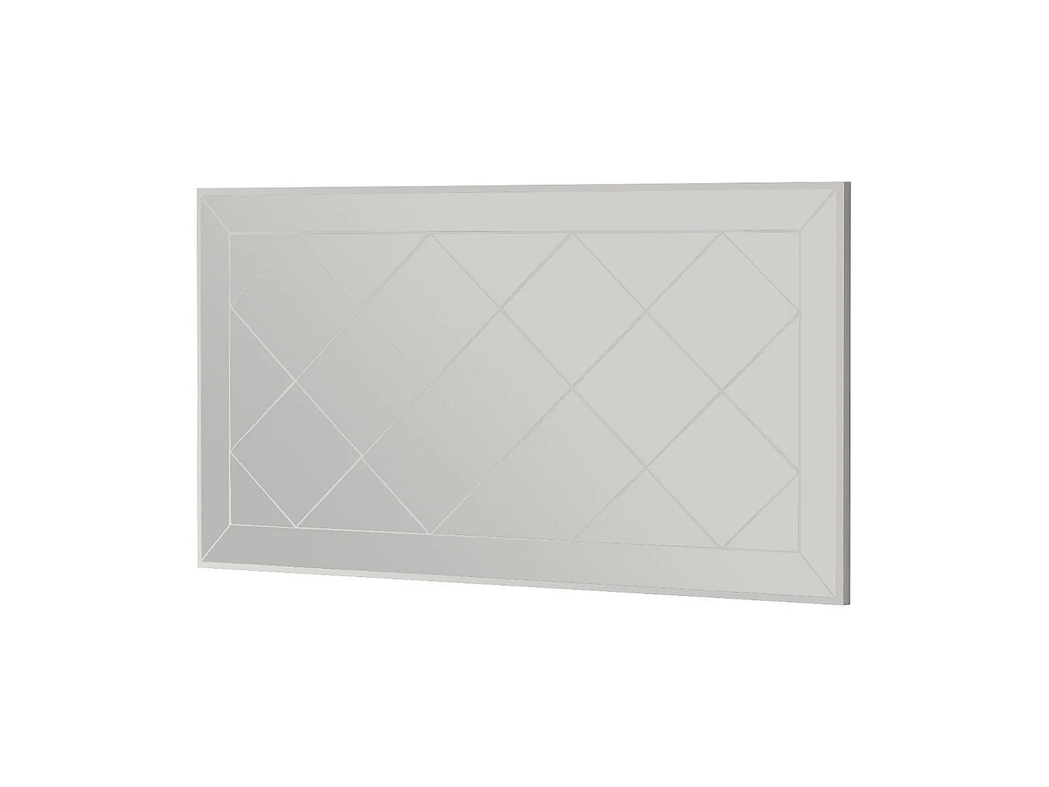 Dekorativ Väggspegel Gabby L120xH60cm Diamantmönster Vit Ramfri Miljövänlig Flotal-E Spegel