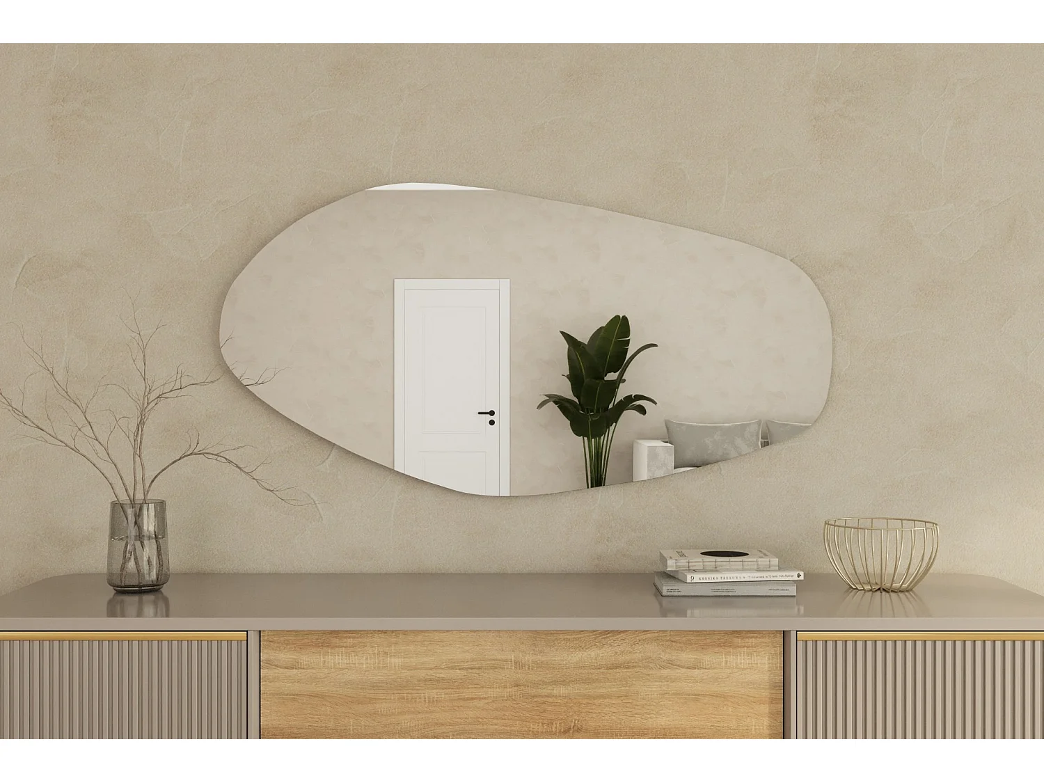 Miroir en bois "Bella " - 60 x 120 cm - Noir
