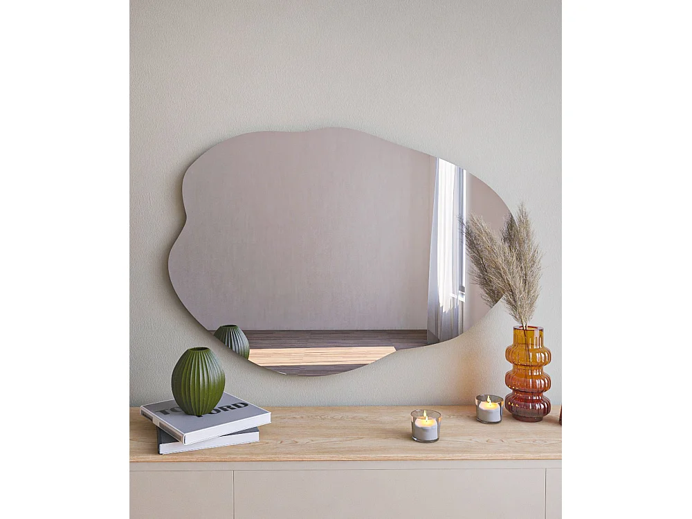 Drewniane lustro "Ohho" - 60 x 85 cm - Czarne