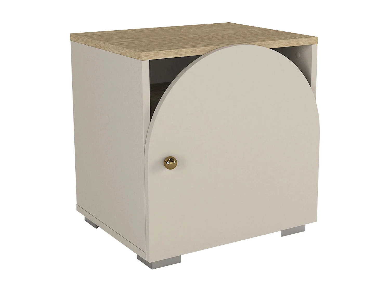 Chevet avec 1 porte - Beige et naturel clair - CARIODA