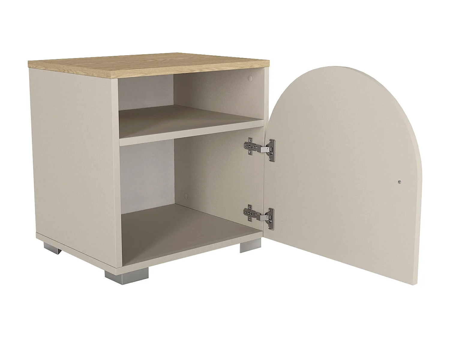 Chevet avec 1 porte - Beige et naturel clair - CARIODA
