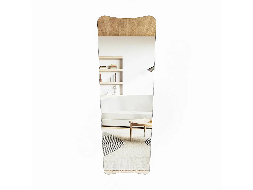 Vitros" houten spiegel - 55 x 150 cm - Zwart