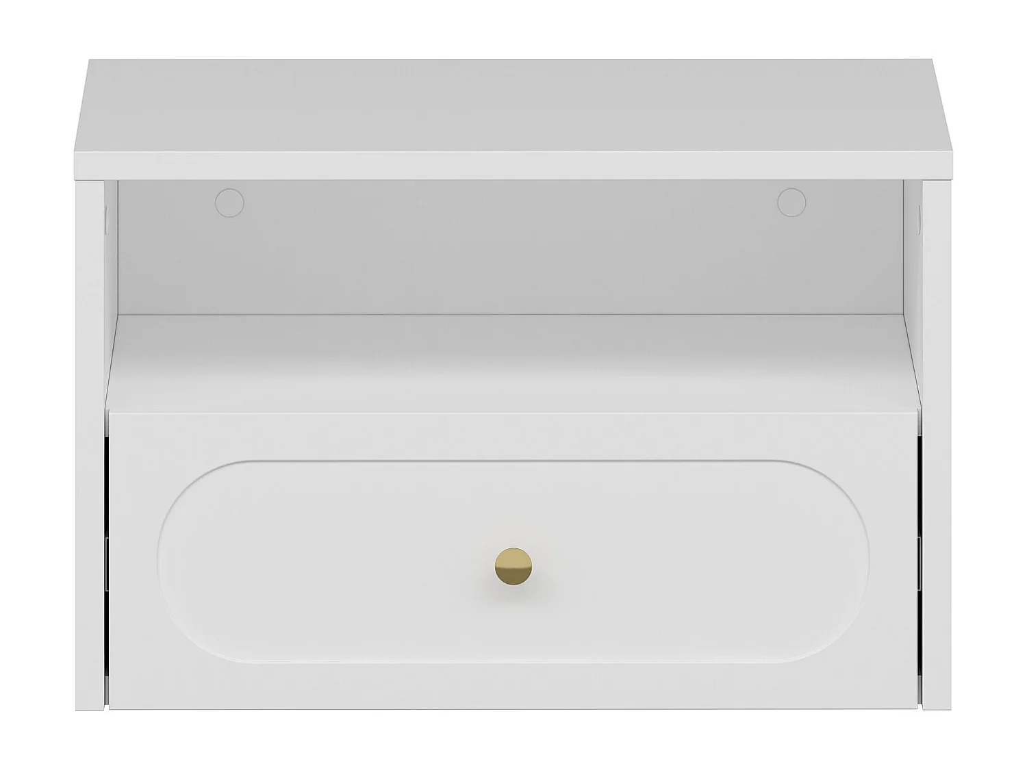 Table de chevet suspendue - 1 tiroir et 1 niche - Avec leds - Blanc -  POTIMA