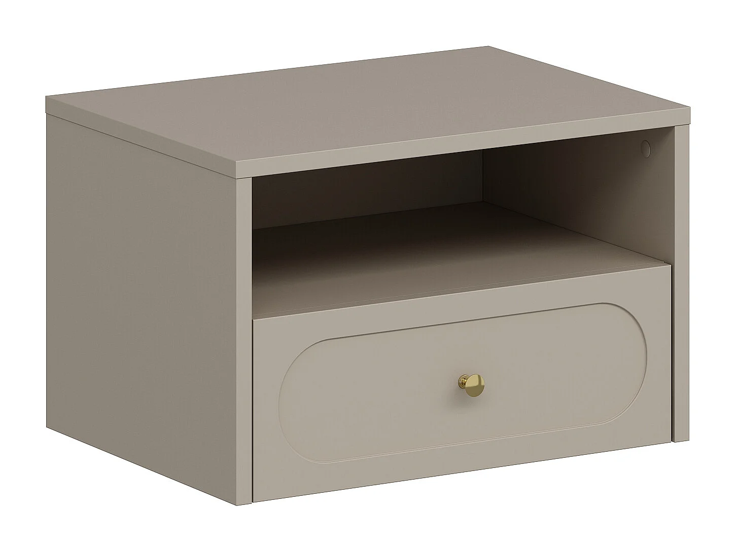 Table de chevet suspendue - 1 tiroir et 1 niche - Avec leds - Beige -  POTIMA