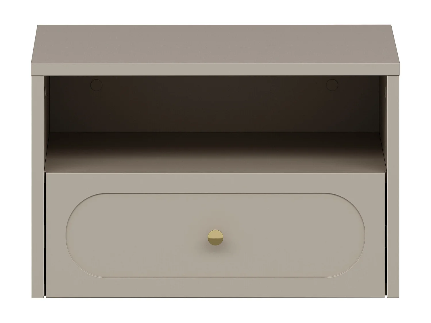 Table de chevet suspendue - 1 tiroir et 1 niche - Avec leds - Beige -  POTIMA
