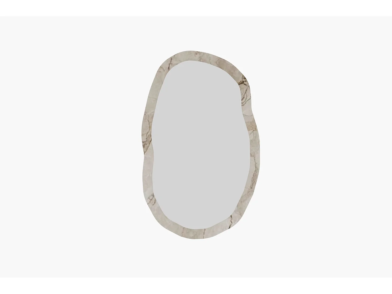 Elegant "Lossa" Träspegel - Beige Marmorerad - 52 x 86 cm