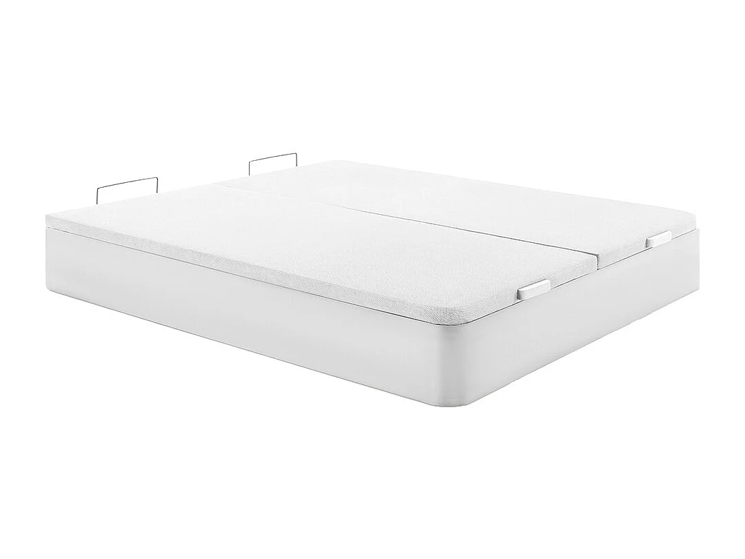 Ensemble 180 x 200 cm sommier coffre blanc + matelas hybride ressorts ensachés, surmatelas intégré et coutil noir ép.30cm - GAMIANI de YSMÉE