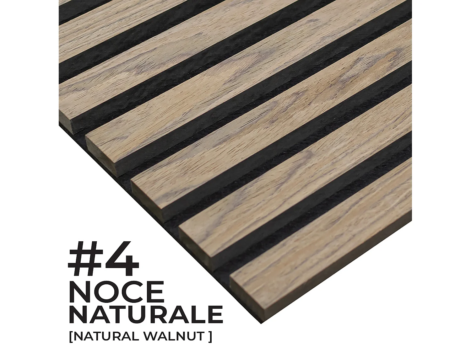 Pannelli decorativo dogato fonoassorbente Esseci Noce Naturale 300X60 cm