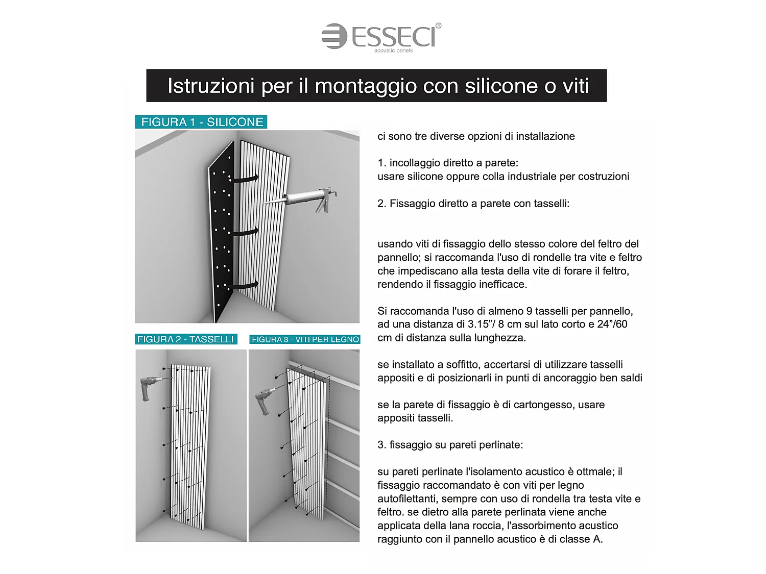 Pannelli decorativo dogato fonoassorbente Esseci TEAK 275x60 cm