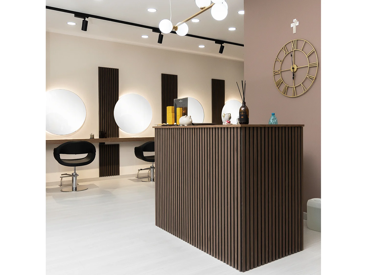 Pannelli decorativo dogato fonoassorbente Esseci Noce Scuro 300x60 cm