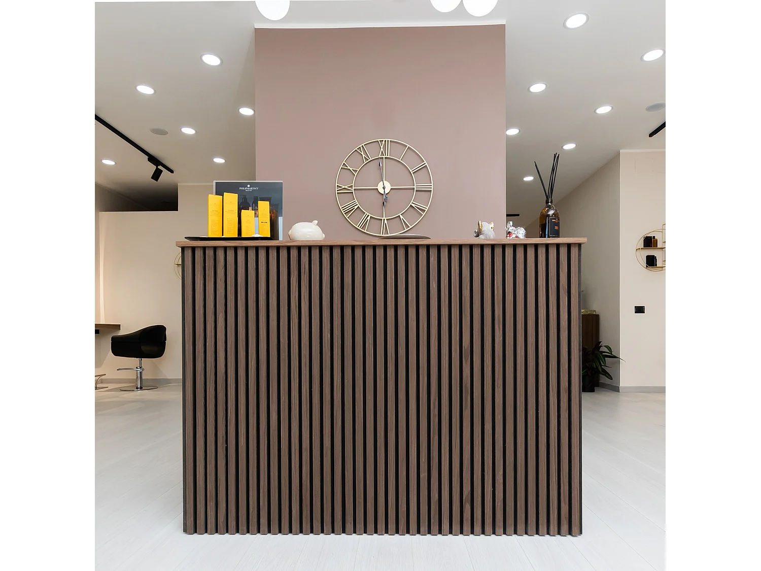 Pannelli decorativo dogato fonoassorbente Esseci Noce Scuro 300x60 cm
