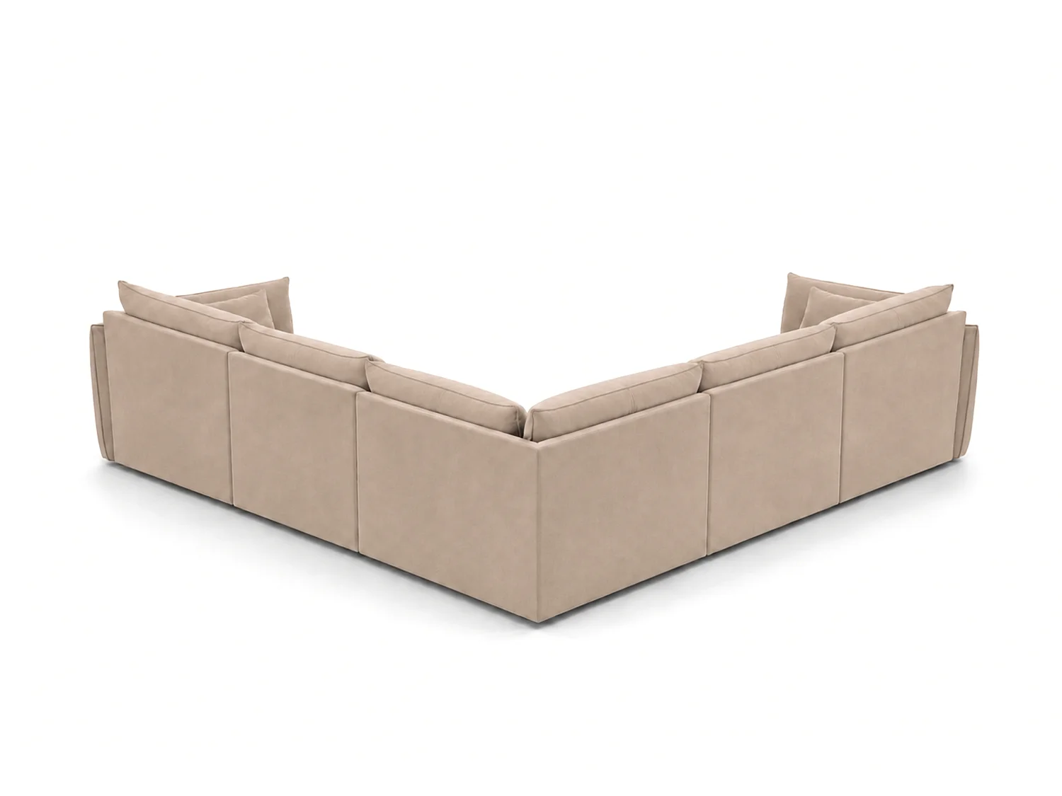 Canapé d'angle 5 places en velours beige MANILA