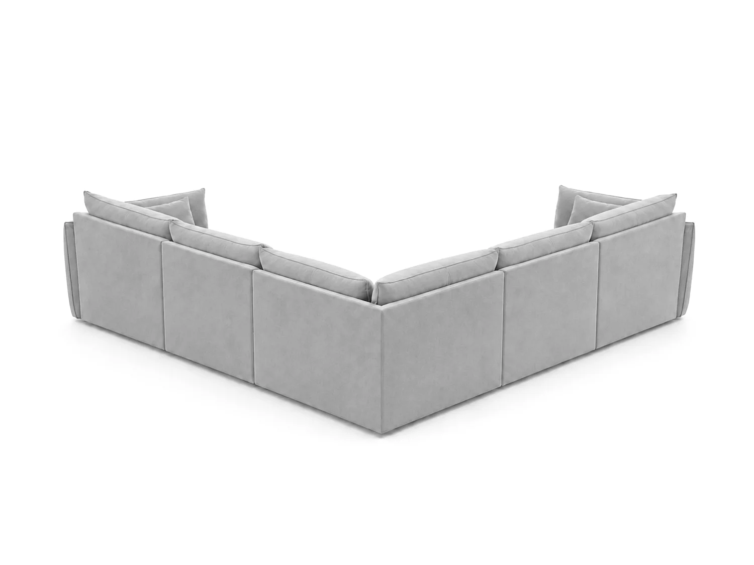 Canapé d'angle 5 places en velours gris MANILA