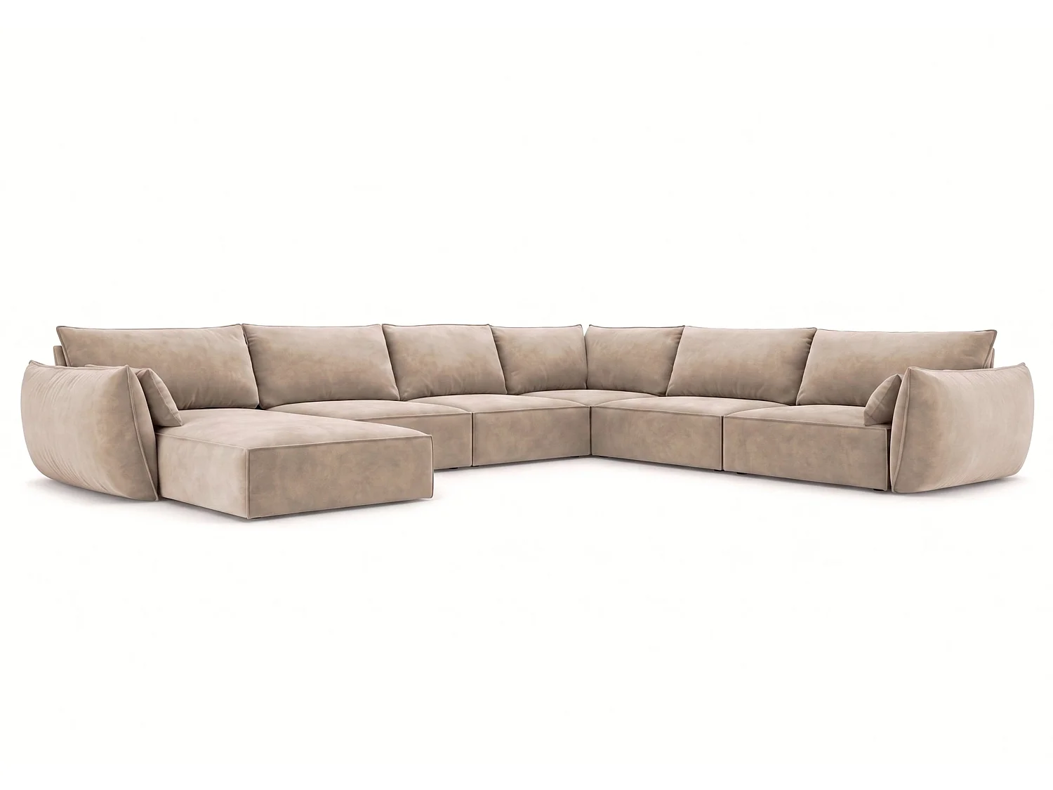 U-hoekbank links Cookie 384x284 cm Manila 21 beige