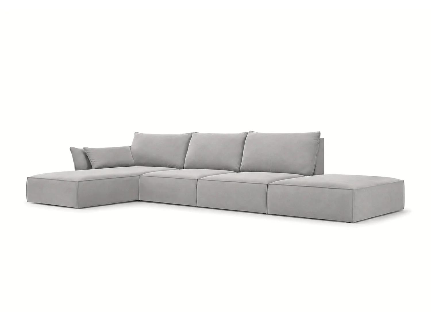 Hoekbank links Cookie met poef 364x171 cm Manila 15 grijs