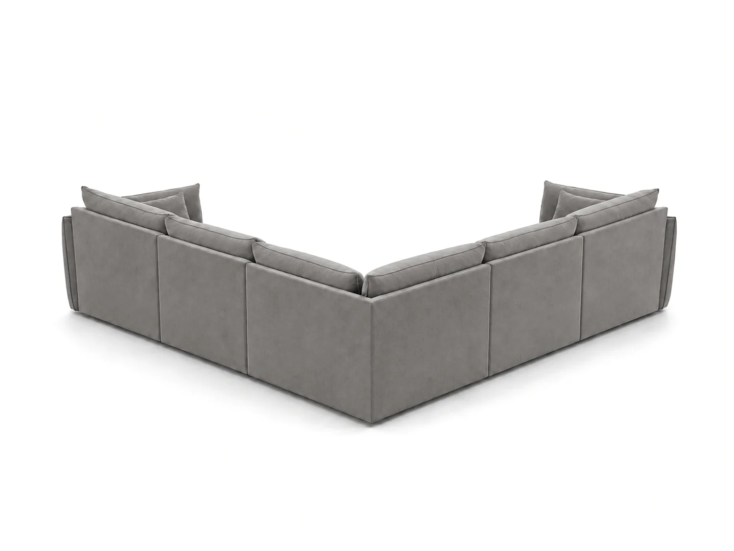 Canapé d'angle 5 places en velours gris foncé MANILA