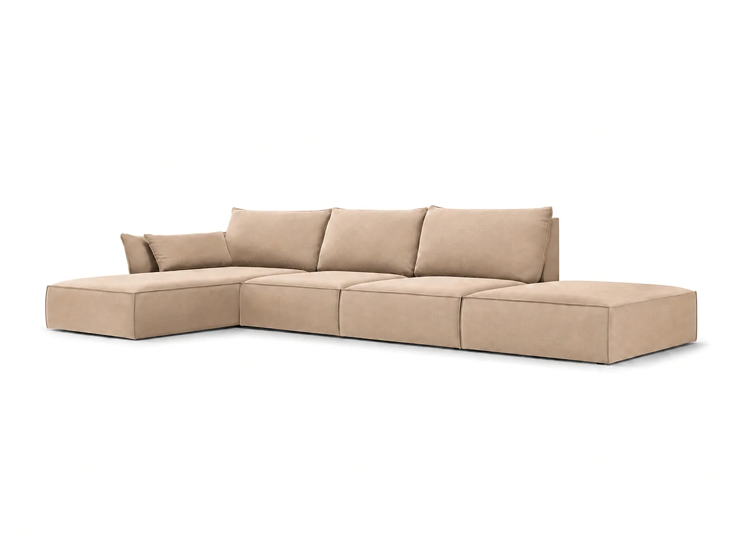 Hoekbank links Cookie met poef 364x171 cm Manila 21 beige