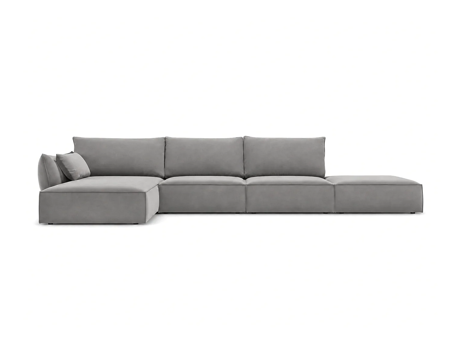 Hoekbank links Cookie met poef 364x171 cm Manila 16 donkergrijs