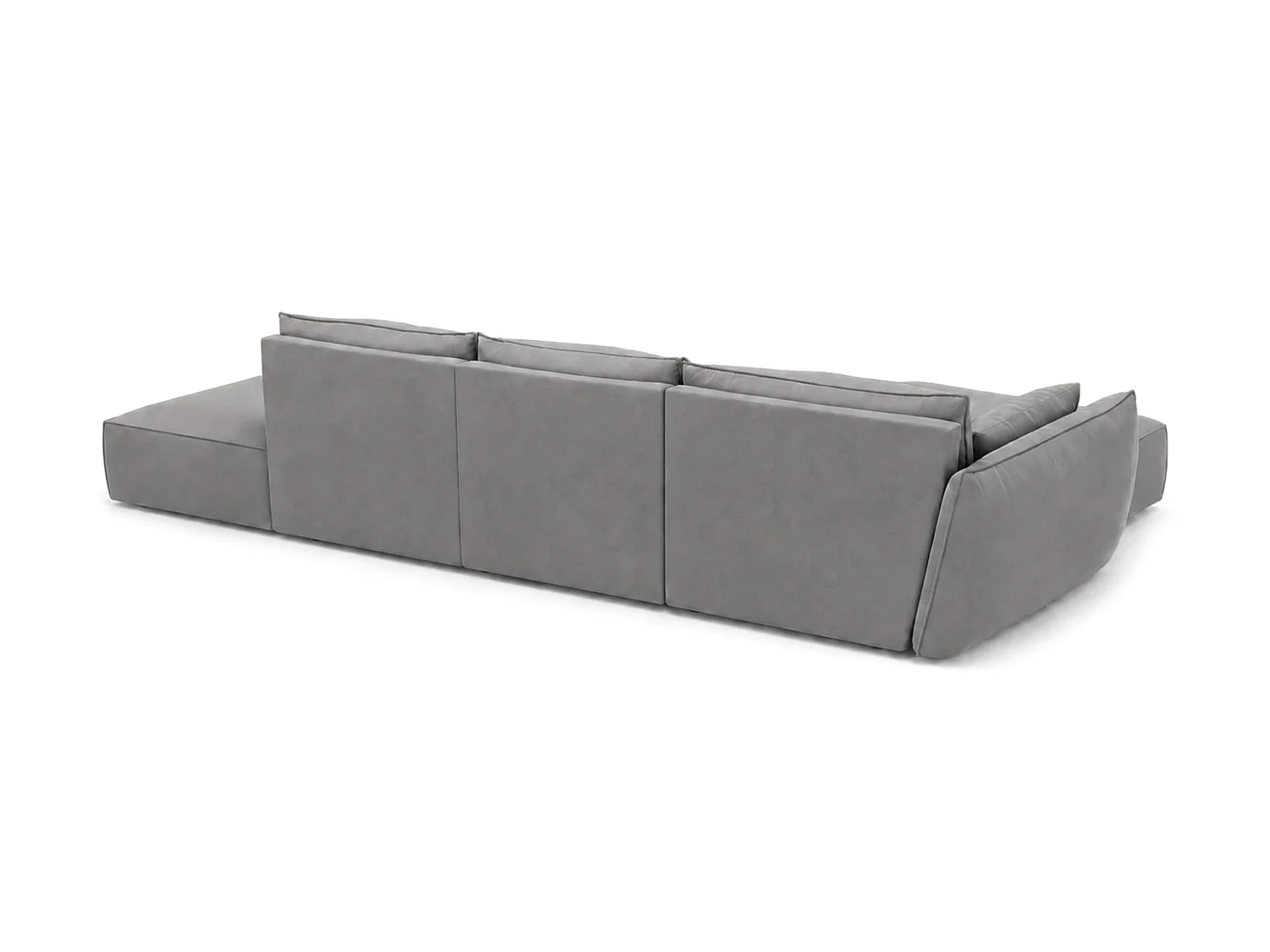 Hoekbank links Cookie met poef 364x171 cm Manila 16 donkergrijs