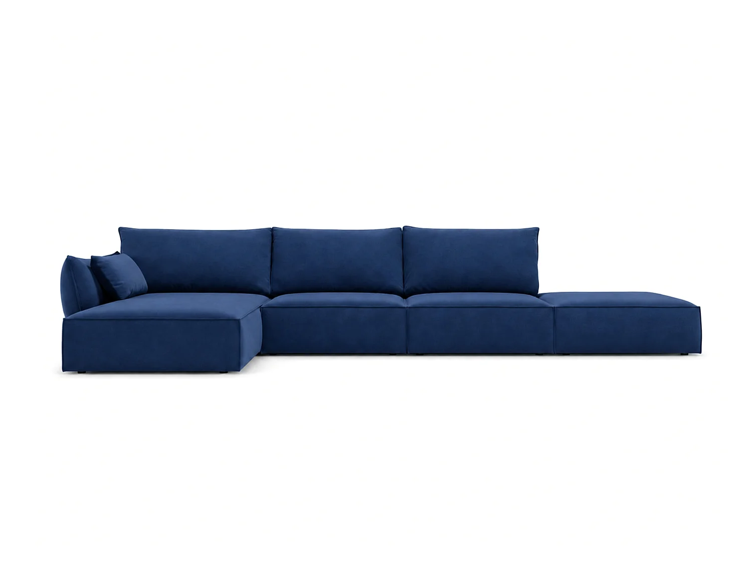 Hoekbank links Cookie met poef 364x171 cm Manila 26 donkerblauw