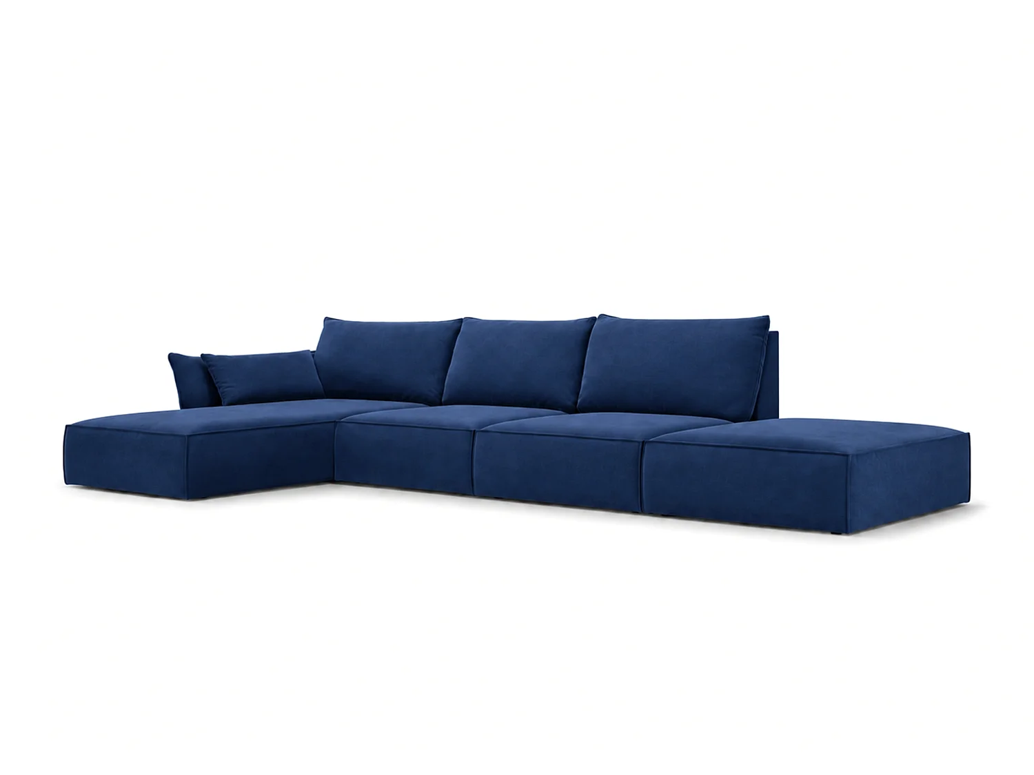 Hoekbank links Cookie met poef 364x171 cm Manila 26 donkerblauw