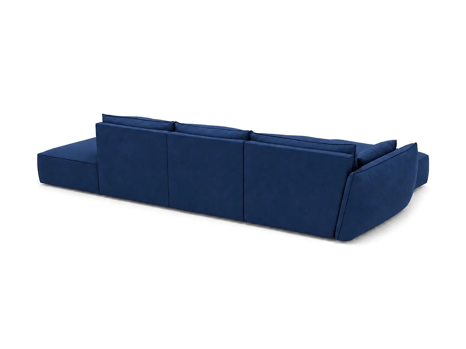 Hoekbank links Cookie met poef 364x171 cm Manila 26 donkerblauw