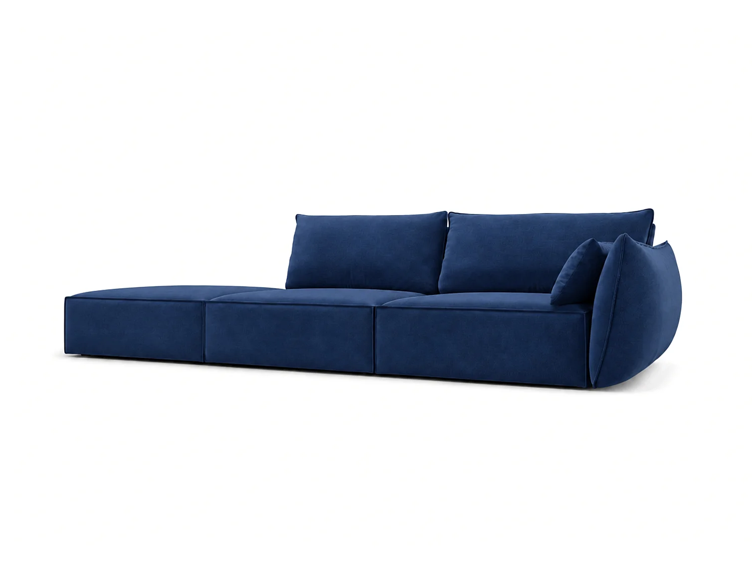 Chaise longue links Cookie 264 x 110 cm Manila 26 donkerblauw