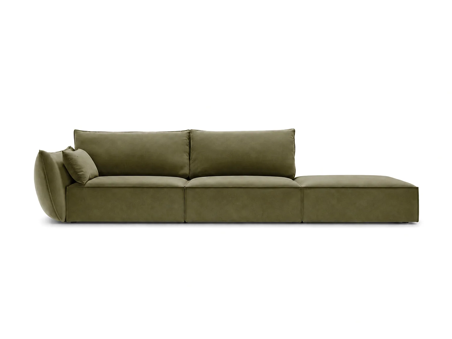 Chaise longue rechts Cookie 264 x 110 cm Manila 34 groen