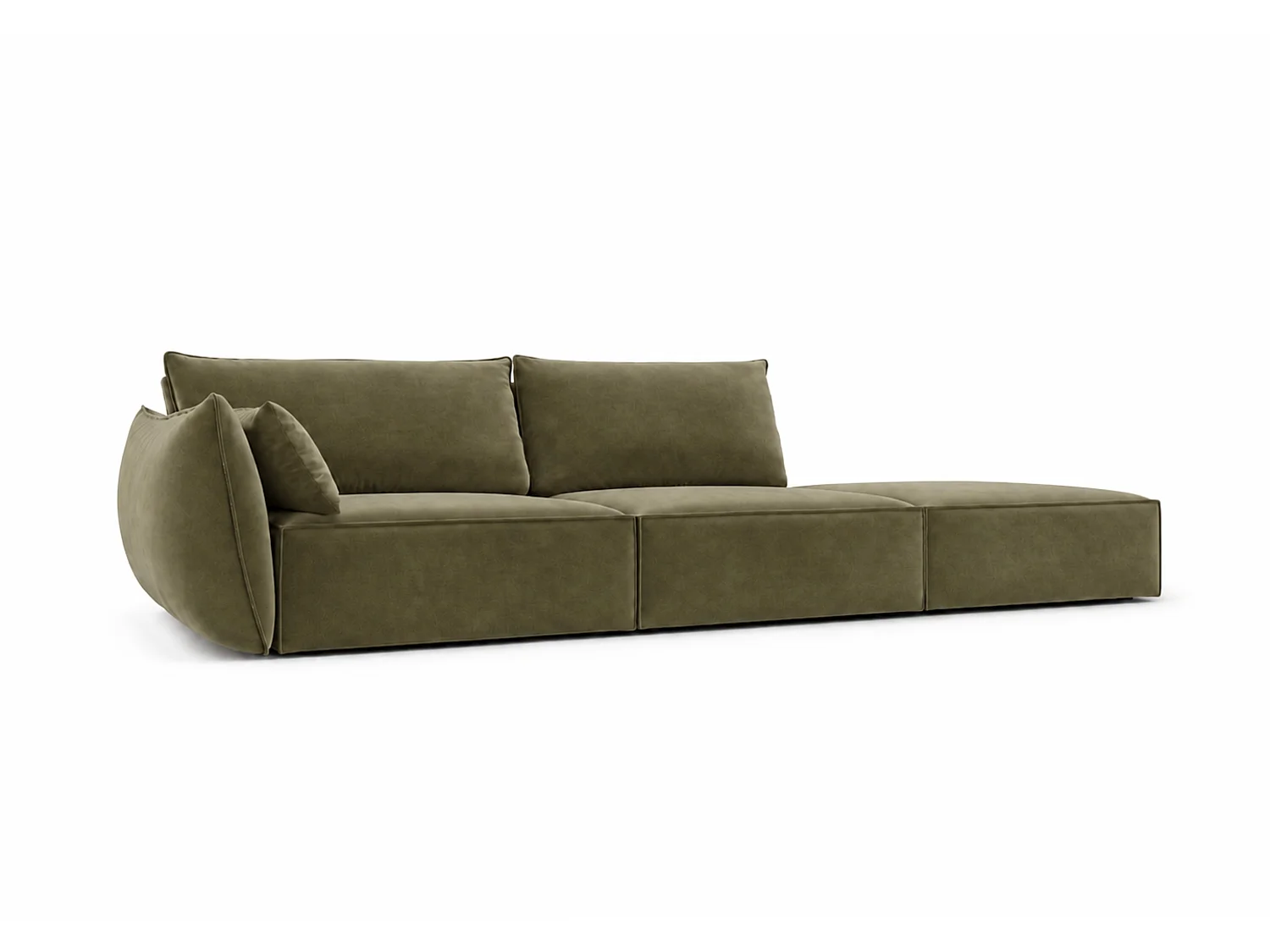 Chaise longue rechts Cookie 264 x 110 cm Manila 34 groen