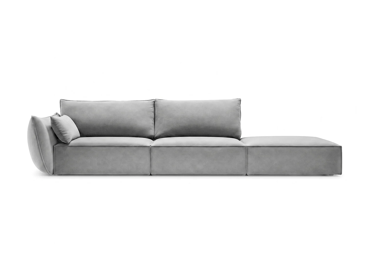 Chaise longue rechts Cookie 264 x 110 cm Manila 15 grijs