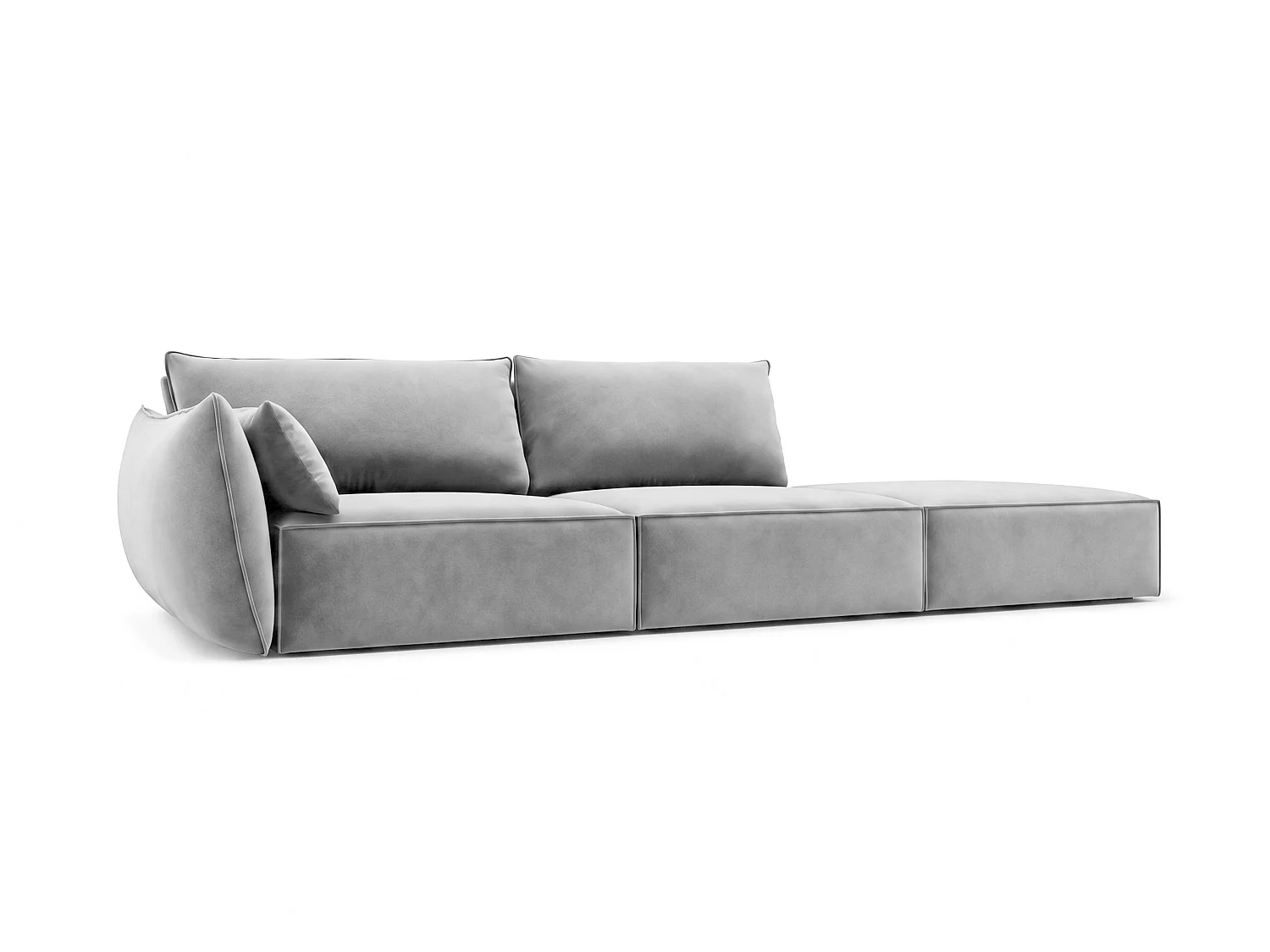 Chaise longue rechts Cookie 264 x 110 cm Manila 15 grijs
