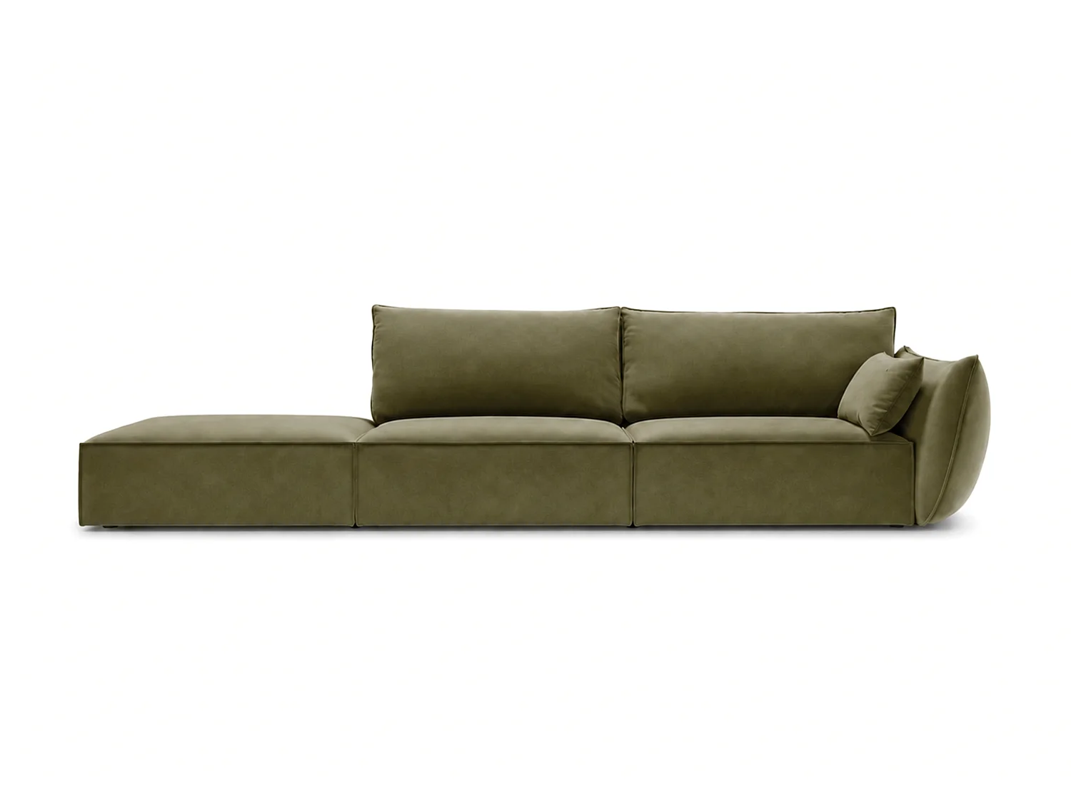Chaise longue links Cookie 264 x 110 cm Manila 34 groen