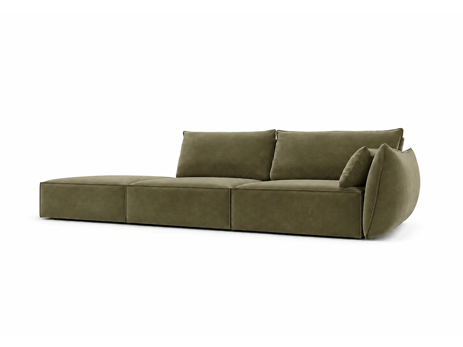 Chaise longue links Cookie 264 x 110 cm Manila 34 groen