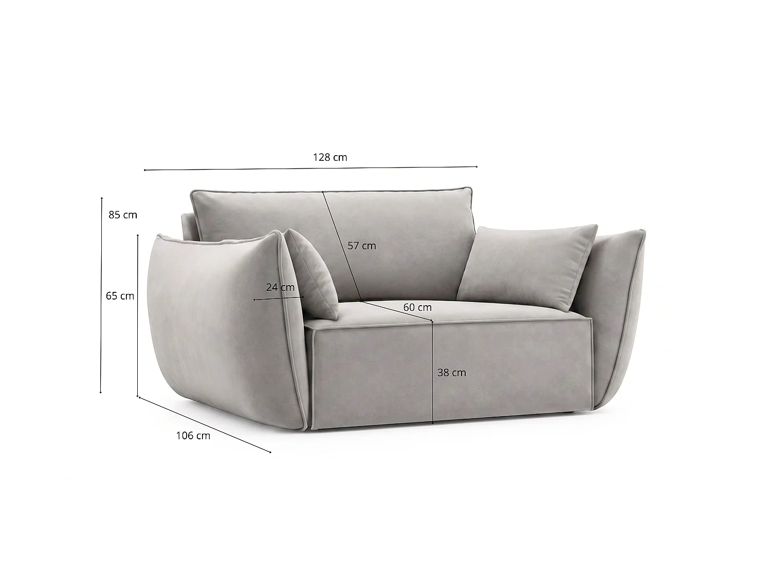 Fotel Cookie tapicerowany Manila 21 beżowy 128 cm