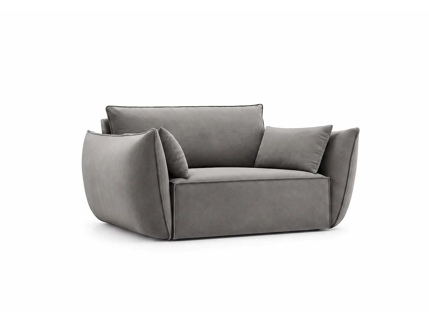 Fotel Cookie tapicerowany Manila 16 ciemny szary 128 cm