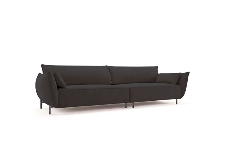 Sofa ogrodowa 4-osobowa GARDEN w tkaninie Kanaria 7031 czarna