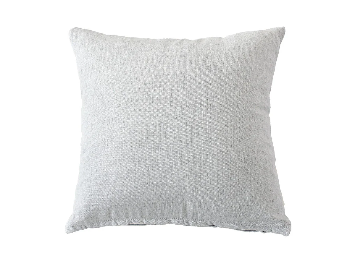 Coussin Déco Uni "Cambria" 40x40cm Blanc Gris