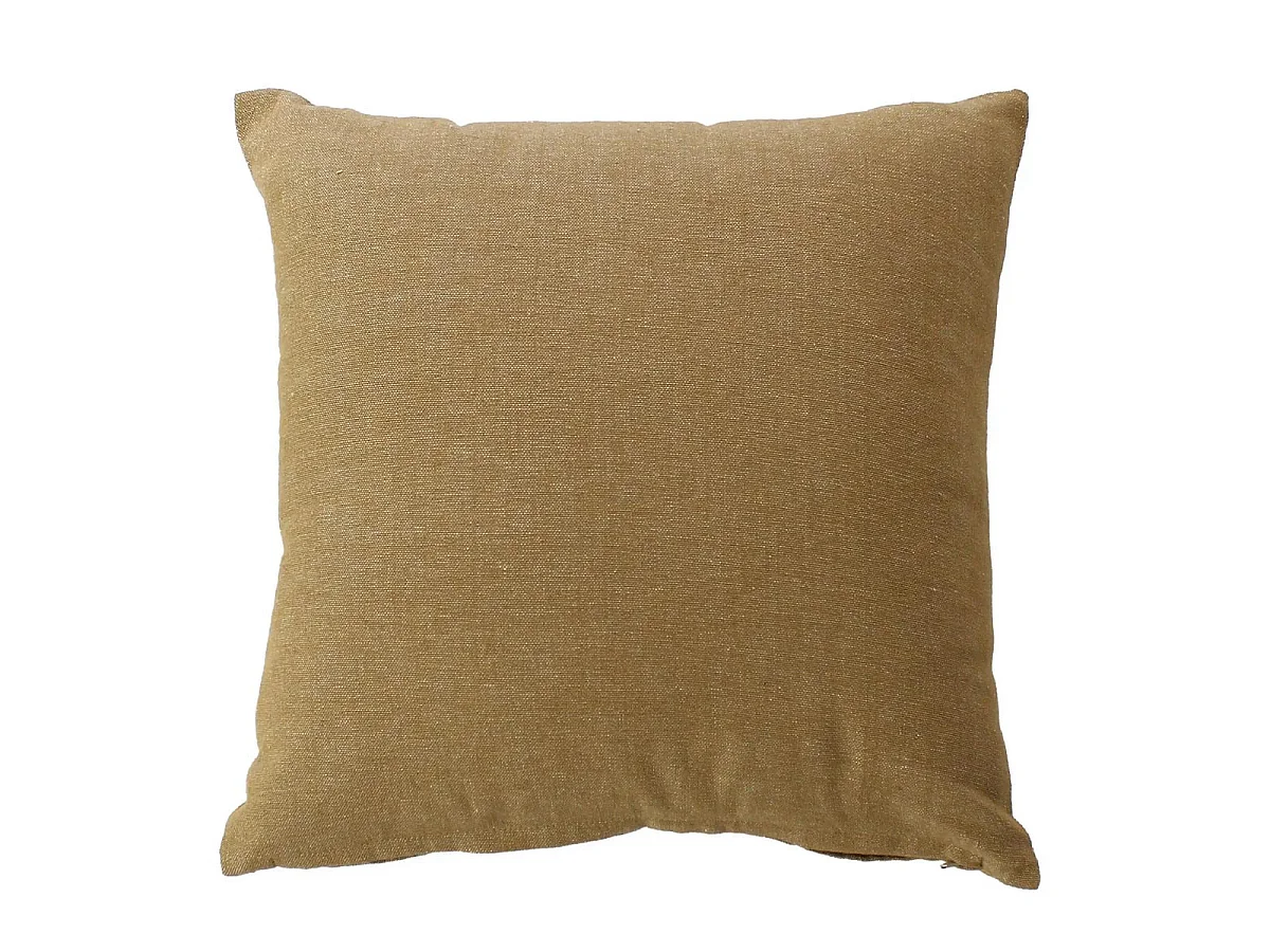 Coussin Déco Uni "Cambria" 40x40cm Ocre