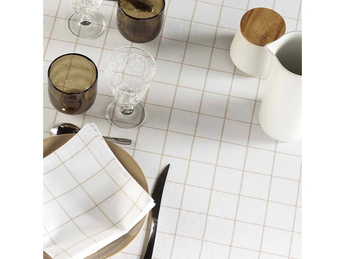 Lot de 3 Serviettes de Table "Axel" 40x40cm Naturel