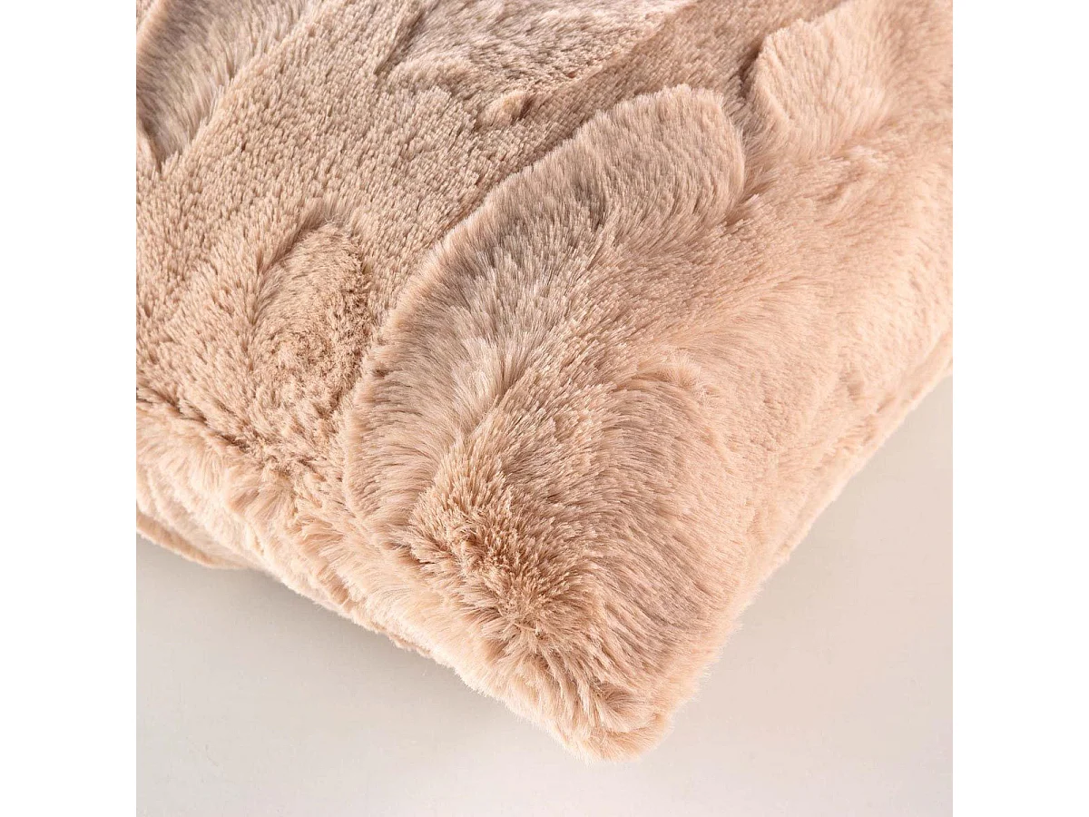 Housse de Coussin Imitation Fourrure "Foxy" 40x40cm Sable