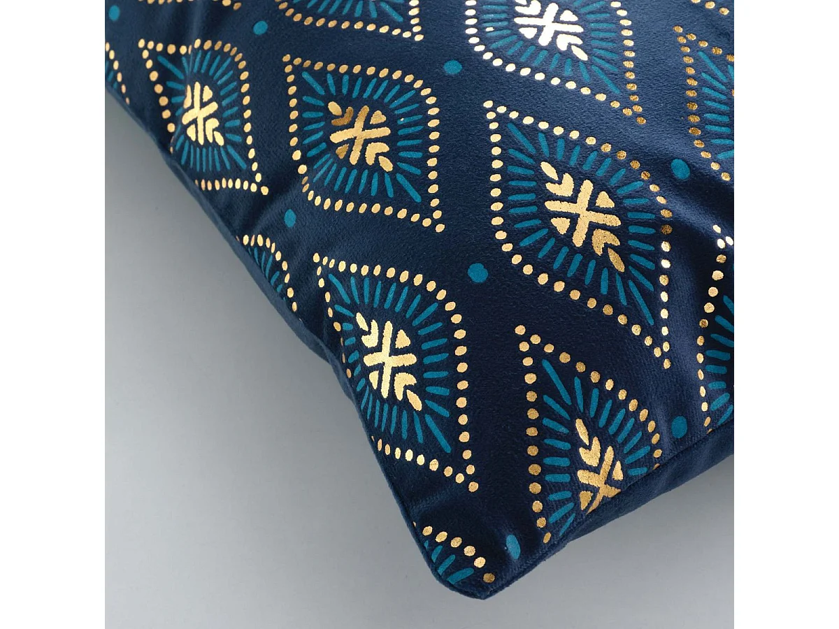 Housse de Coussin en Velours "Sofia" 40x40cm Bleu
