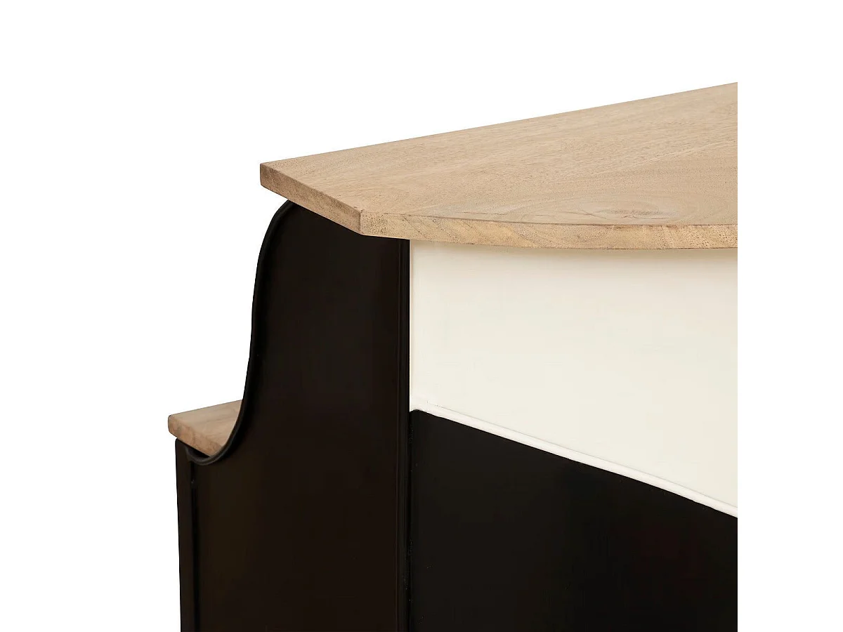 Meuble de Bar Van "Gaston" 152cm Noir & Blanc